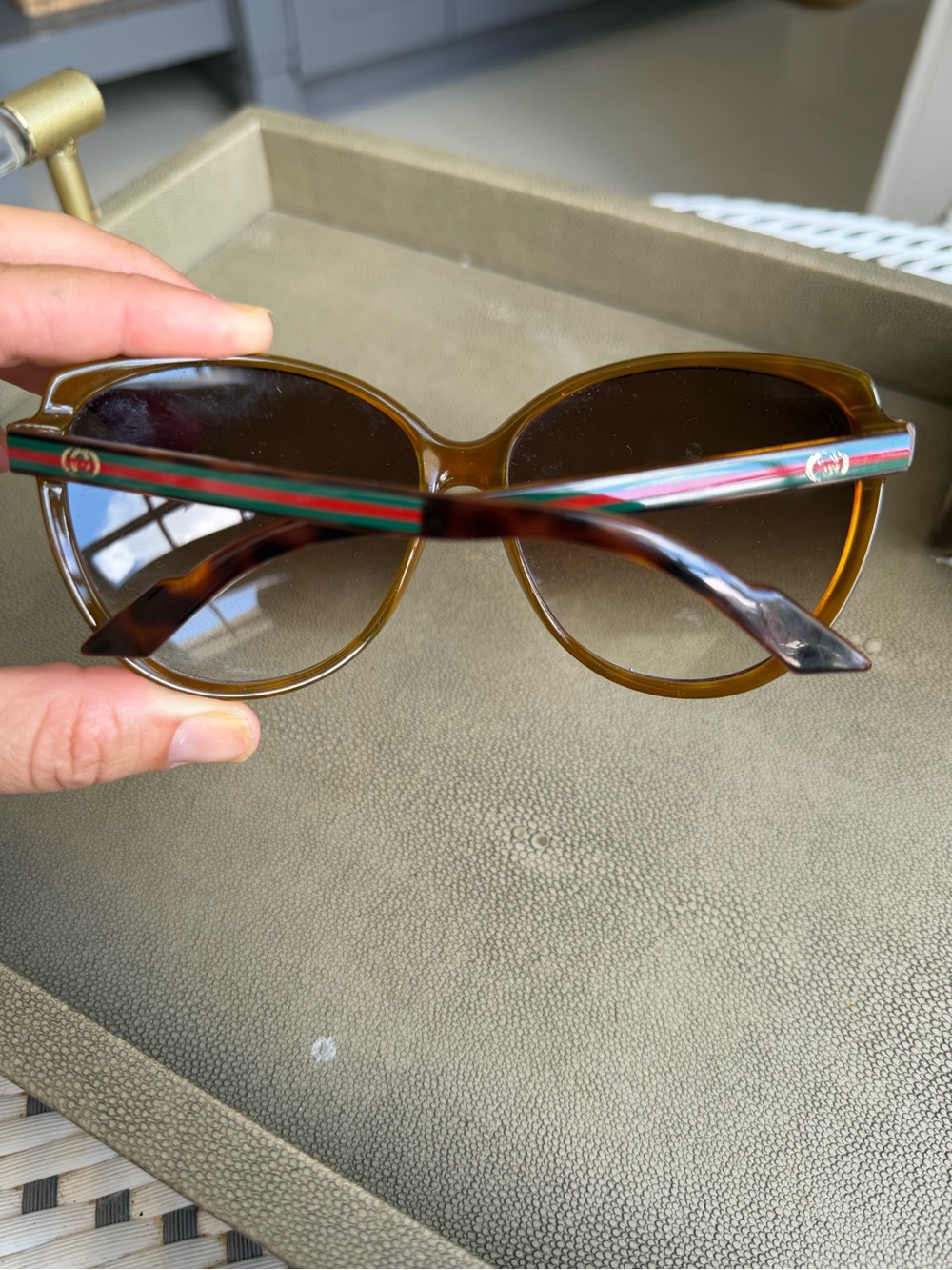 GUCCI authentic Women's Oversized Brown Gradient Sunglasses